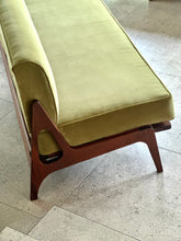 Load image into Gallery viewer, Mid-Century Sleeper Couch in Lime Green Velvet