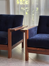 Load image into Gallery viewer, Pair of Lubis Armchairs in Midnight Navy