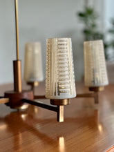 Load image into Gallery viewer, Vintage Wood and Glass Celing Pendant