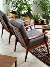 Load image into Gallery viewer, Pair Mahogany Framed Armchairs