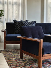 Load image into Gallery viewer, Retro Lubis Three-Seater Couch in Midnight Navy