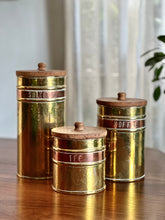 Load image into Gallery viewer, Set of Three Vintage Sold Copper & Solid Brass Containers