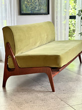 Load image into Gallery viewer, Mid-Century Sleeper Couch in Lime Green Velvet