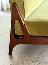 Load image into Gallery viewer, Mid-Century Sleeper Couch in Lime Green Velvet
