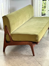 Load image into Gallery viewer, Mid-Century Sleeper Couch in Lime Green Velvet