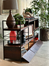 Load image into Gallery viewer, Media / Wall Unit / Room Divider in Solid Imbuia & Steel