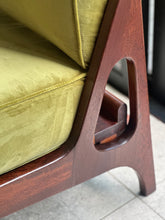 Load image into Gallery viewer, Mid-Century Sleeper Couch in Lime Green Velvet