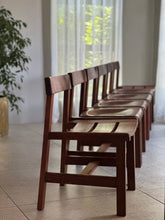 Load image into Gallery viewer, Set of 6 Kiaat Dining Chairs by DS Vorster & Co (4 with Leather)