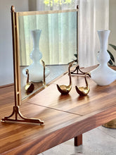 Load image into Gallery viewer, Solid Brass Table-Top Free Standing mirror
