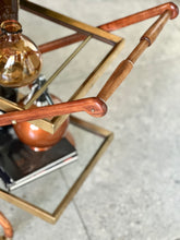 Load image into Gallery viewer, Elegant Brass, Glass & Wooden Drinks Cart