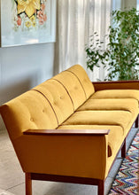 Load image into Gallery viewer, "Sunshine Mustard" Four Seater Vintage Couch