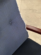 Load image into Gallery viewer, Vintage Upholstered Armchair with Mahogany Armrests