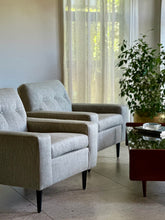Load image into Gallery viewer, Pair of Retro Upholstered Armchairs