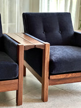 Load image into Gallery viewer, Pair of Lubis Armchairs in Midnight Navy