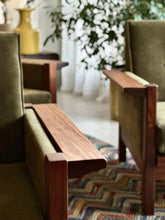Load image into Gallery viewer, Pair of "Lubis" Armchairs in Olive Green