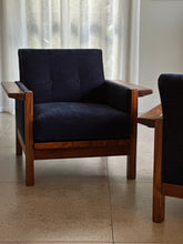 Load image into Gallery viewer, Pair of Lubis Armchairs in Midnight Navy