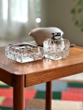 Load image into Gallery viewer, Clear Crystal Ashtray & Lighter Duo