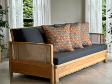 Load image into Gallery viewer, Vintage Beechwood Sleeper Couch