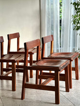 Load image into Gallery viewer, Set of 6 Kiaat Dining Chairs by DS Vorster & Co (4 with Leather)