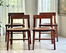 Load image into Gallery viewer, Set of 6 Kiaat Dining Chairs by DS Vorster & Co (4 with Leather)