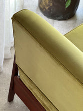 Load image into Gallery viewer, Mid-Century Sleeper Couch in Lime Green Velvet