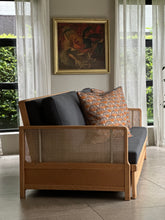 Load image into Gallery viewer, Vintage Beechwood Sleeper Couch