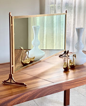 Load image into Gallery viewer, Solid Brass Table-Top Free Standing mirror