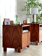 Load image into Gallery viewer, A Pair of Bedside Pedestals | Built-in Magazine or Book Holder