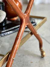 Load image into Gallery viewer, Elegant Brass, Glass & Wooden Drinks Cart