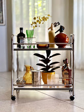 Load image into Gallery viewer, Chromed Retro Two-Tier Drinks Cart