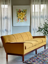 Load image into Gallery viewer, "Sunshine Mustard" Four Seater Vintage Couch