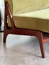 Load image into Gallery viewer, Mid-Century Sleeper Couch in Lime Green Velvet