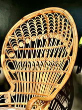 Load image into Gallery viewer, Vintage Cane & Rattan Peacock Chair