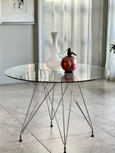 Load image into Gallery viewer, Glass & Chrome Round Dining Table - Eiffel Design