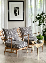 Load image into Gallery viewer, Pair Lubis Spindle Back Arm Chairs