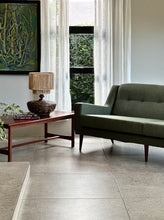 Load image into Gallery viewer, Buttoned Retro Couch / Wooden Inserts