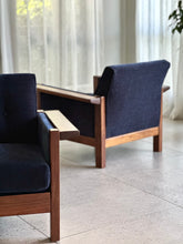 Load image into Gallery viewer, Pair of Lubis Armchairs in Midnight Navy