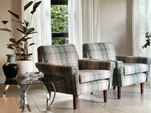 Load image into Gallery viewer, Pair of Fully Upholstered Retro Occasional Armchairs