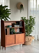 Load image into Gallery viewer, Retro Bookshelf with Sliding Doors