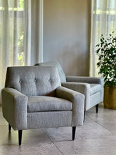 Load image into Gallery viewer, Pair of Retro Upholstered Armchairs