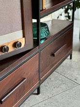 Load image into Gallery viewer, Media / Wall Unit / Room Divider in Solid Imbuia & Steel