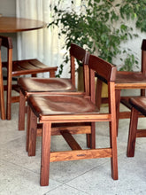 Load image into Gallery viewer, Set of 6 Kiaat Dining Chairs by DS Vorster & Co (4 with Leather)