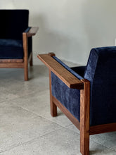 Load image into Gallery viewer, Pair of Lubis Armchairs in Midnight Navy