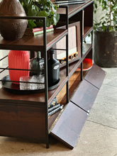 Load image into Gallery viewer, Media / Wall Unit / Room Divider in Solid Imbuia & Steel