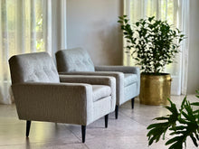 Load image into Gallery viewer, Pair of Retro Upholstered Armchairs