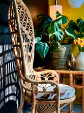 Load image into Gallery viewer, Vintage Cane & Rattan Peacock Chair