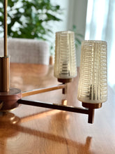 Load image into Gallery viewer, Vintage Wood and Glass Celing Pendant