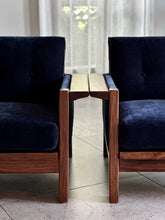 Load image into Gallery viewer, Pair of Lubis Armchairs in Midnight Navy