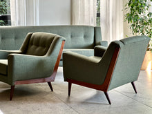 Load image into Gallery viewer, Pair of Buttoned Lounge Chairs