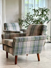 Load image into Gallery viewer, Pair of Fully Upholstered Retro Occasional Armchairs